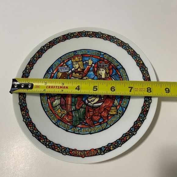 Plate D'Arceau Limoges The Adoration Of Kings Noel Vitrail #5 In Series Vtg - Picture 3 of 7